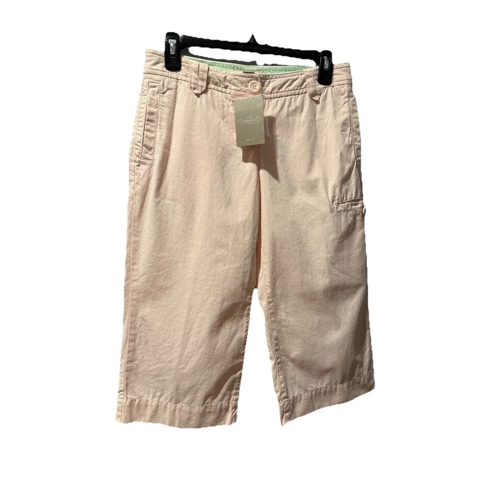 Anthropologie Charley & Robin Pink Rose Bermuda Cargo Shorts Size 2 NWT - Picture 2 of 8